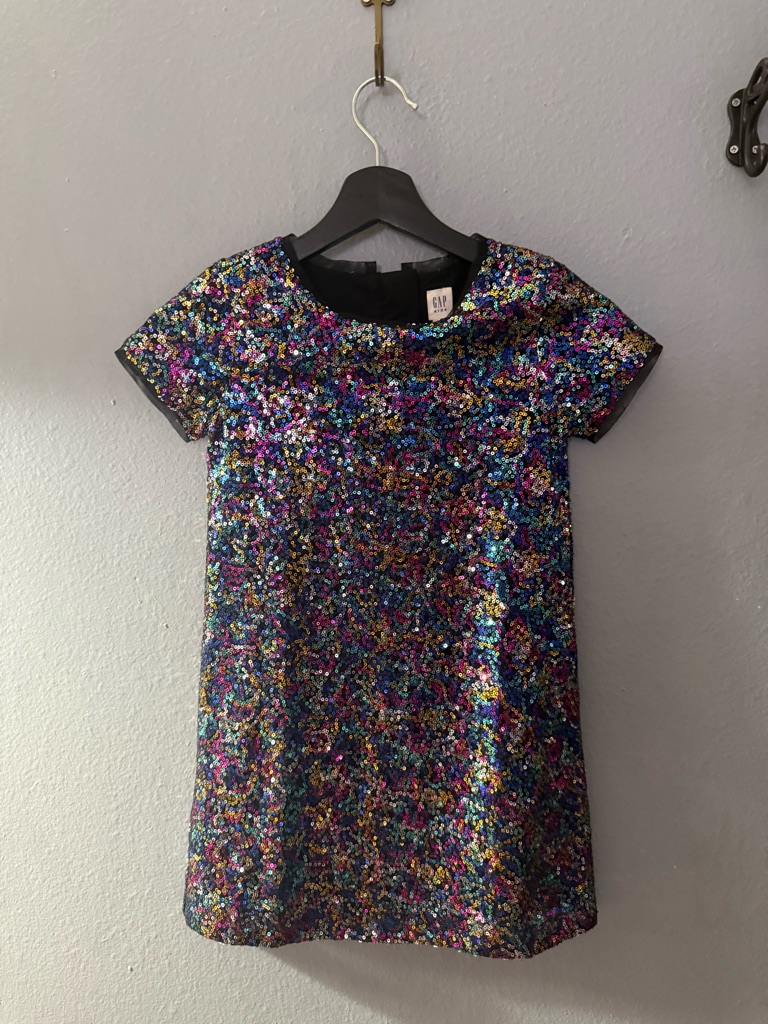Gap Kids Black Dress With Multicolor Sequins